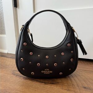 Coach Black Crossbody Bag with Pink Accents